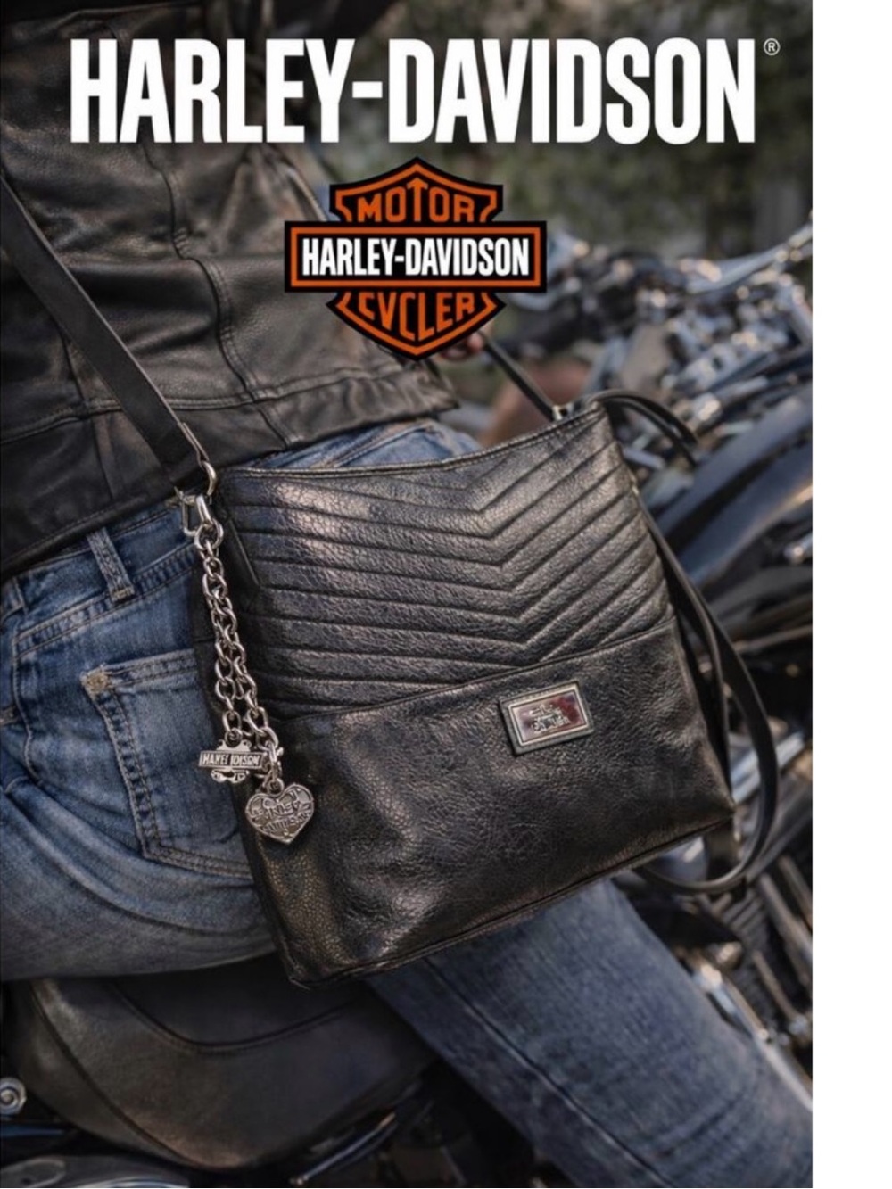 Harley-Davidson Women's Quilted Chevron Bucket Handbag